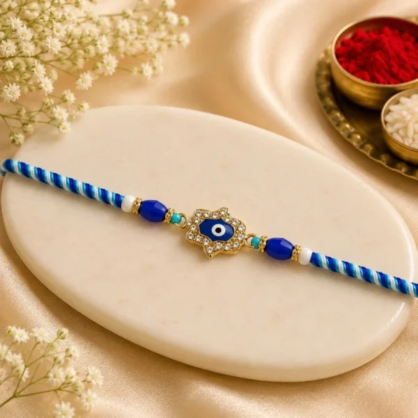 Blue Evil Eye Rakhi for Girls & Boys | Beaded Rakhi