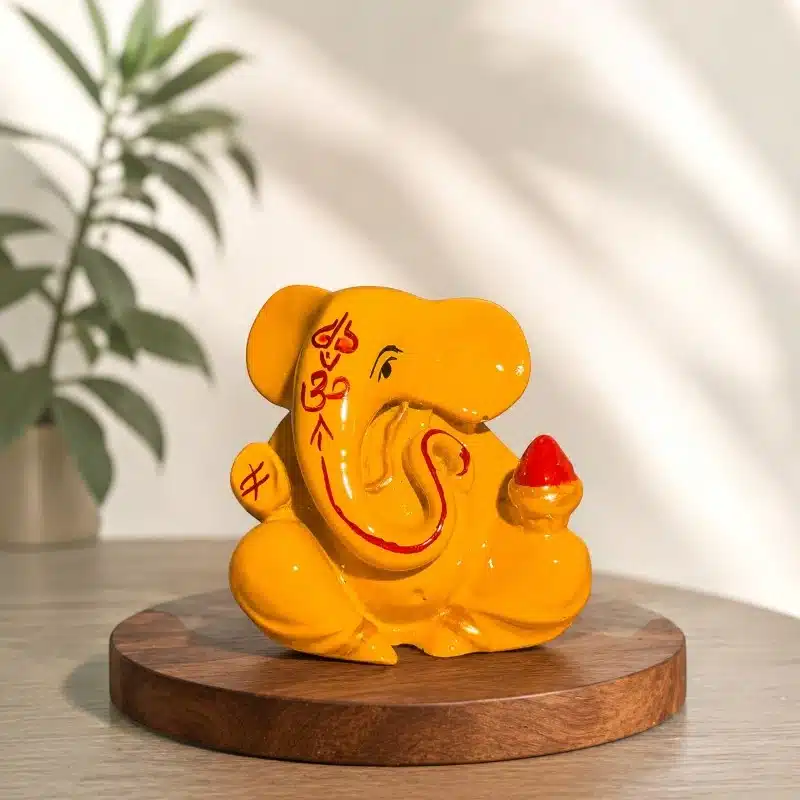 Yellow Dashboard Ganesha Idol – Small Ganesh Ji for Car & Home 1 Yellow Dashboard Ganesha Idol