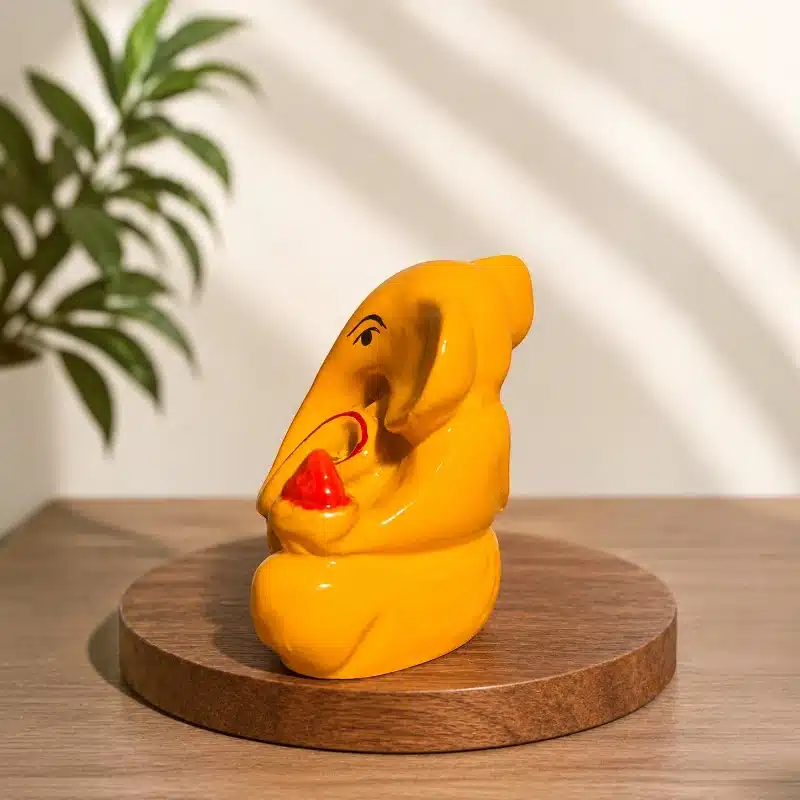 Yellow Dashboard Ganesha Idol – Small Ganesh Ji for Car & Home 2 Yellow Dashboard Ganesha Idol
