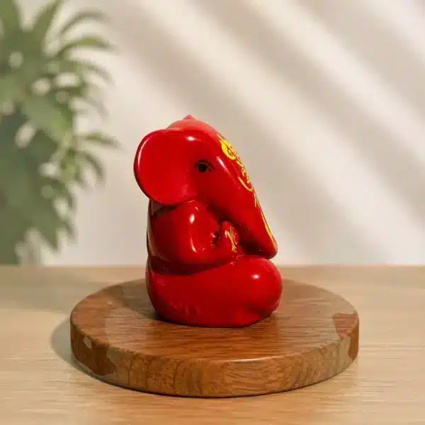 Red Dashboard Ganesha Idol – Small Ganesh Ji for Car