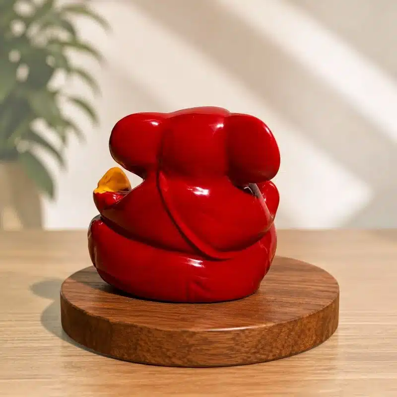 Red Dashboard Ganesha Idol – Small Ganesh Ji for Car 3 Red Dashboard Ganesha Idol