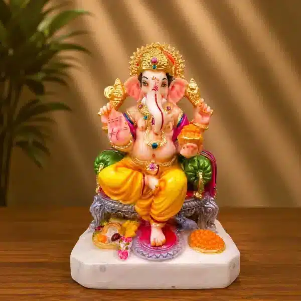 Big Ganesh Ji Idol – Royal Singhasan Ganesha for Home & Pooja